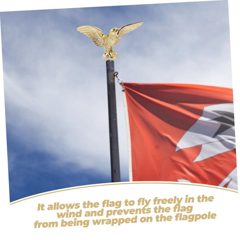 Toddmomy Eagle Flag Pole Finial Eagle Topper Flagpole Golden Head