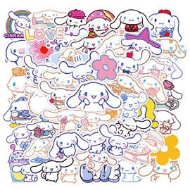 50pcs Cartoon Sanrio Dog Sticker for Kids, Vinyl Waterproof Decal for Water Bottle Laptop Toy Sticker for DIY Decorate Bumper Phone Hard Hat Kids Teens Gifts