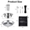 Lafuntar Camping Plate Bowl Cup Cutlery Set for 2, Camping
