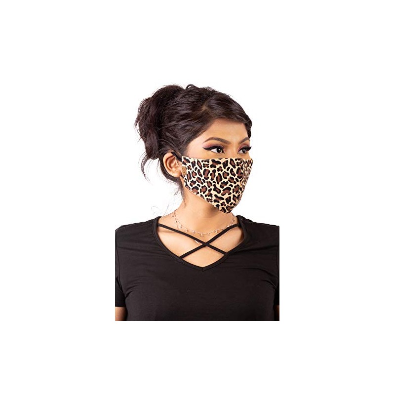 C.C Reusable Washable Face Mask, Leopard Latte
