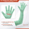 sourcing map Cut Resistant Sleeves with Gloves, 60cm Arm Protection