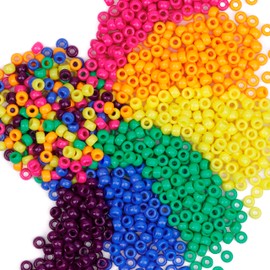GMMA Colorful Pony Beads Bulk for Friendship Bracelets 1000 Pcs Beads for Jewelry Making 6x9 mm Opaque Plastic Beads for Hair DIY Bracelets Necklaces Jewelry Accessories Costume Home Decoration