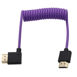 HangTon 8K 4K HDMI Type-A Cable for ATOMOS Ninja V Shinobi, Z CAM E2-S6/F6/M4 Mark II, Viltrox Andycine, Teradek Hollyland Mars 400 Transmission, Purple Braided Coiled