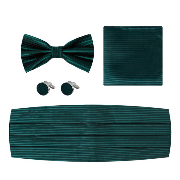 Dan Smith Cumberbund - Juego de gemelos ajustables de banda elástica para hombre, Verde marino, negro-c.c.ae.k.002, Talla única