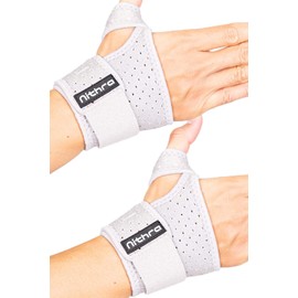 Nithra Wrist Supporter, Wrist Band, Thumb Base, Fixed, Wrist Protection, Housework, Childcare, Postpartum, Sleeping, Manipulative, Sports, Large Size, Mesh, Men's, Women's, Gray, Right Hand, 2 Pieces