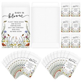 Fumete 75 Pcs Baby in Bloom Seed Packet Favors Wildflower Baby Shower Self Adhesive Envelopes for Guests Flower Packet Kraft Mini Organizer Decorations for Party Gift Favors, No Seeds