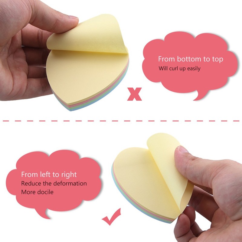 GTHER Heart Shaped Sticky Notes, Colored Sticky Notes Pink Red