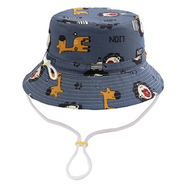 Malaxlx Toddler Bucket Sun Hat Lion Gray Print Summer Outdoor Kids Beach Hat for 2-4 Years Old Boys Girls