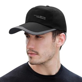 ITODA Mens Long Brim Baseball Cap Sun Visor Hat Summer Sun Hat Sports Golf Cap Anti-UV Peaked Cap Sun Protection Outdoor Casual Hats for Camping Hiking Fishing Trekking Travelling (Black)