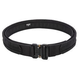 TACNEX Tactical Gun Belt MOLLE Battle Belt Rigger's Heavy Duty Belt Military Gear Utility Belt 1.75" Outer Belt & 1.5" Inner Belt with Quick Release Buckle BK M
