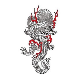 Festival Makeup R257 Line Drawing, Black Dragon (6.9 x 3.9 inches (17.5 x 10 cm)