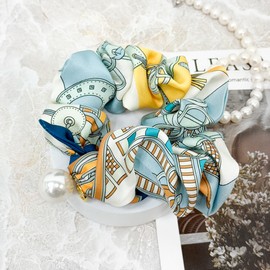 (3 types) Burnaby scarf pearl scrunchie color / (3종) 버나비 스카프 진주 스크런치 컬러