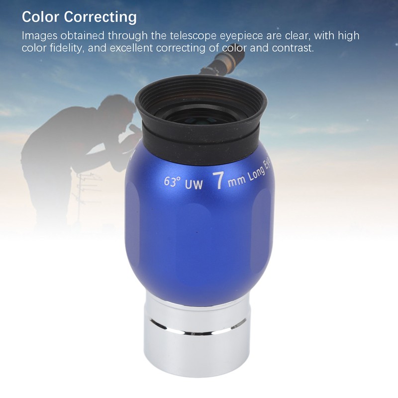 Telescope Eyepiece 63 Degree Wide Angle 7mm 1.25in Interface Anti