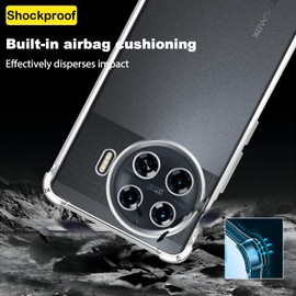 USTIYA Funda para Tecno Spark 20 Pro+ Pro Plus Case Uso Rudo Bumper Shock-Absorción TPU Transparente Protector Cámara Carcasa con Cuatro Esquinas Espesamiento