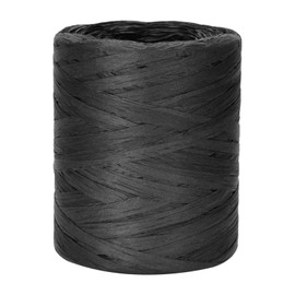 KINGLAKE Black Raffia Ribbon Gift Wrapping Ribbon,656 Feet Raffia Paper Craft Ribbon Packing Paper Twine Ribbon Raffia String for DIY Crafts Crochet,1/4 Inch
