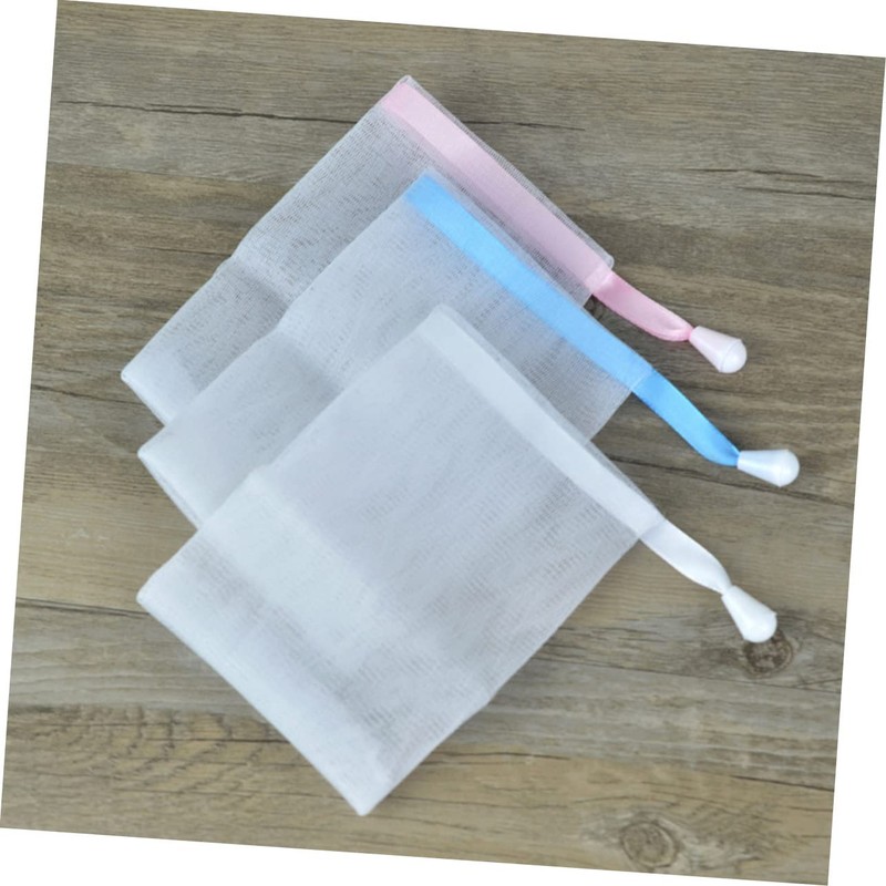 CAXUSD 2pcs Exfoliating Pouch Net Handmade Soap White Efficient Maker