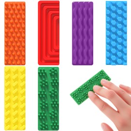 Ireer 6 Pcs Set of Silicone Sensory Strip Gifts for Christmas Stocking Stuffers Adhesives Anxiety Stickers Mental Health Stickers Fidget Textured Toys Calm Items Anxiety Relief for Adult Desk Office