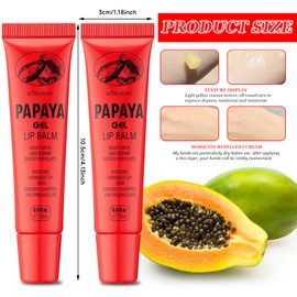 Papaya Ointment, Papaya Gel Lip Balm, Papaw Ointment Lip Balm for Men & Women, Papaya Balm, Moisturising Repairing, Removes Dead Skin & Brightens Lip, Pack of 2