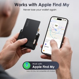 Wallet Tracker Card Air Tracker Tag, Work with Apple Find My, iOS only, for Tracking Tag, Smart Card Wallet Finder, Item Locator for Luggage, Wallet, Backpack