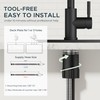 QFN Black Kitchen Faucet with Pull Down Sprayer, High Arc