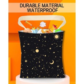 ANKVRP Car Trash Can, Durable Hanging Car Trash Garbage Bag, Cute Automotive Garbage Cans Organizer, Cute Golden Moon Star