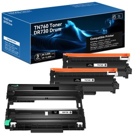 TN-760 Toner Cartridges and DR-730 Drum Unit DCP-L2550DW for Brother TN760 Toner Cartridges to Use with MFC-L2710DW MFC-L2750DW HL-L2350DW HL-L2390DW HL-L2395DW (2 Toners TN760, 1 Drum Unit DR730)