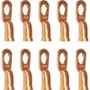 10 Pack 6 AWG 3/8" Bare Copper Ring Terminals, Heavy