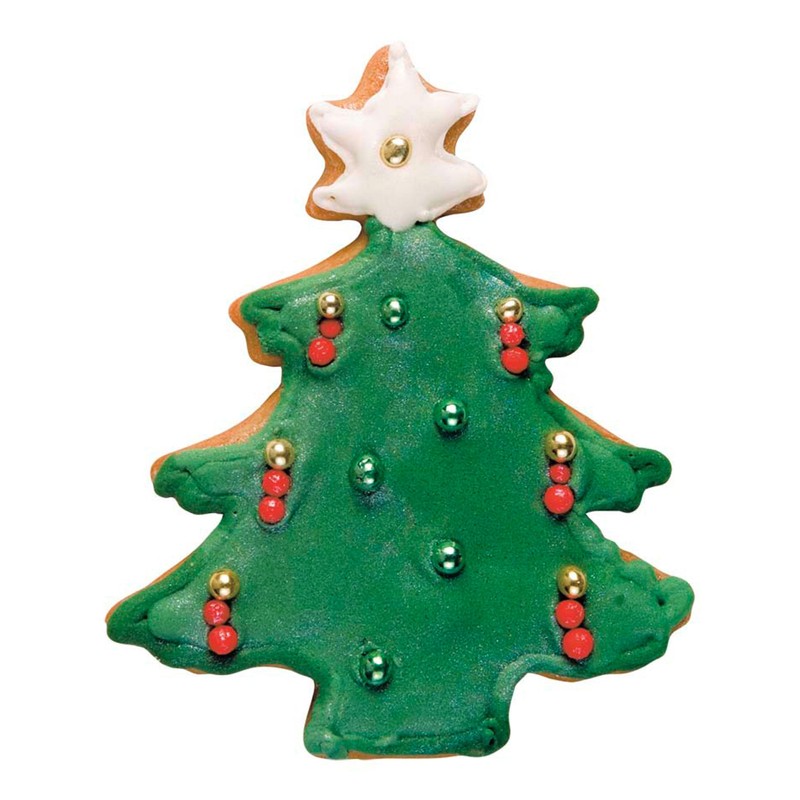 Staedter Fir Tree with Star Cookie Cutter, Silver, 6 cm