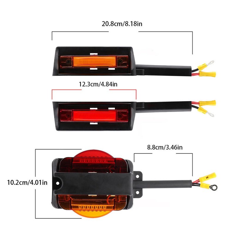 2pcs Trailer Fen-der Lights Marker Lights Waterproof Enclosed Clearance Trailer