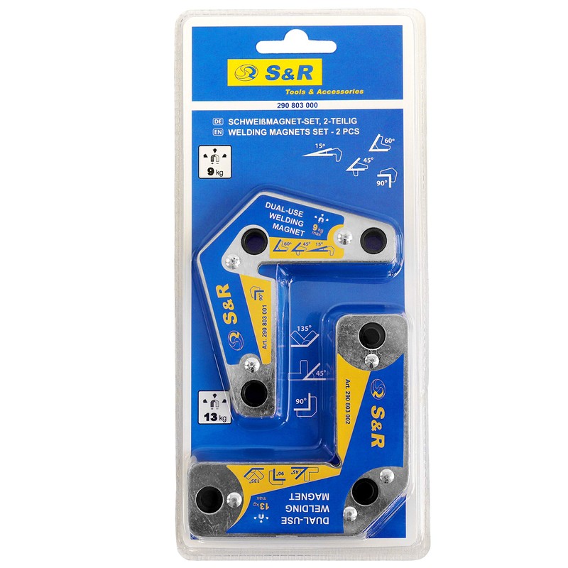 S&R Welding Magnet Set with Angles 15° 45° 60° 90°