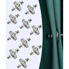 TerraShine Curtain Magnetic Buckles Set of 10 Curtain Magnets, Curtain Tiebacks, Light Leak Proof, Crevice Prevention, Snap, Strong, Removable, for Double Openings, Small Windows, Rooms (25MM)