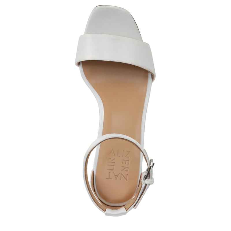 Naturalizer Womens Joy Sandal Pearl White Satin Fabric 8 M