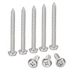 sourcing map Phillips Hex Washer Self Tapping Screws, M6 x