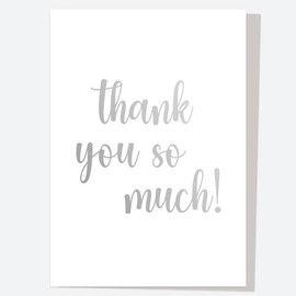 Dotty about Paper Luxury Foil Thank You Open Out Cards - Silver Elegant Script - Pack of 10 (11 0036)