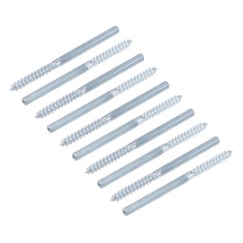 sourcing map Double Ended Screws (M6 Thread 90mm Long) 10pcs, Hanger Bolts Self-Tapping Double Sided Screws - for Home Repairs