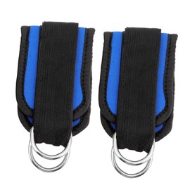 WHAMVOX 1 Pair Fitness Padded Ankle Straps for Cable Machines Durable Double Ring Design for Leg Workouts for Kickbacks Lunges Thigh Exercises Pack Blue