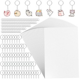 225 Pieces Shrink Film Set, 25 Pieces A4 Shrink Films for Crafts, Shrink Film Crafts for Craft Set, Shrink Plastic for Children for Marking Creative DIY Crafts, 20 x 29 cm