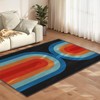 LKTRYFAM Rainbow Washable Rugs, 4X6 Blue Rug for Bedroom Ultra-Thin