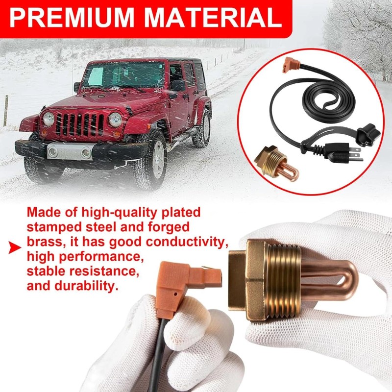 For Zerostart/Temro 1" NPT 400W Block Heater Immersion for Engine