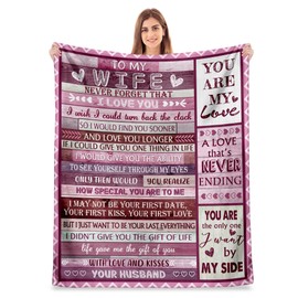 Itvgekp Gifts for Wife, Wife Birthday Gift Ideas, Cool Birthday Gifts for Wife, Wife, Wife Gifts from Husband, Wife Romantic Gift for Christmas Valentine's Day Blanket 60x50 in