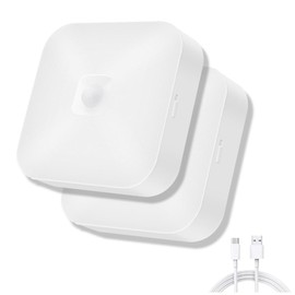 Rechargeable Motion Sensor Closet Light, Rechargeable Battery Operated Ceiling Light Wireless, 500LM Wireless Motion Activated Light for Shower Stairs Hallway Pantry Porch Garage, 5000K 2 Pack