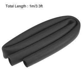 sourcing map Foam Tubing for Handle Grip Support, Pipe Insulation, 22mm ID 32mm OD 1m Length Black