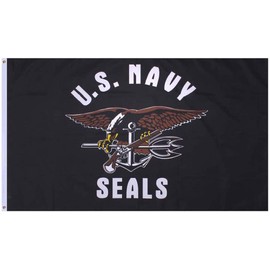 3x5 Foot (90x150 cm) Military Polyester Indoor/Outdoor Flag, Buy Three Or More Flags from Our 200+ Countries (mix & match) and Shipping Is Free (Navy SEALS)