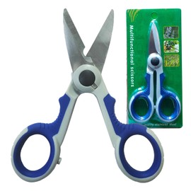 DoerSpace Electrician Scissors Multi Functions, Cutting Fishing Tools, Stainless Steel Serrated Shears for Cutting Iron Electrical Wires Meat Fishing Line