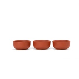 SILINE 3 tazas de té Zisha Gongfu, 1.5 onzas de arcilla de Yixing chino para té de Kung Fu, utilizado con la tetera (arcilla roja Zhuni)