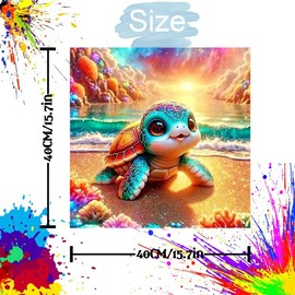 Turtle Paint by Numbers Kits for Adults,Cute Peinture a Numero Adulte,Easy Adult Painting by Number on Canvas for Beginner, DIY Watercolor Painting For Gift Home Decor Relax. (turtle)
