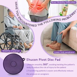 Pivot Disc and Patient Transfer Board-Turning Devices for Elderly and Disabled,Pregnant Woman,Slide Boards Aid,Swivel Cushion 360 Degree Rotating Seat Cushion for Direction Change 15.7"