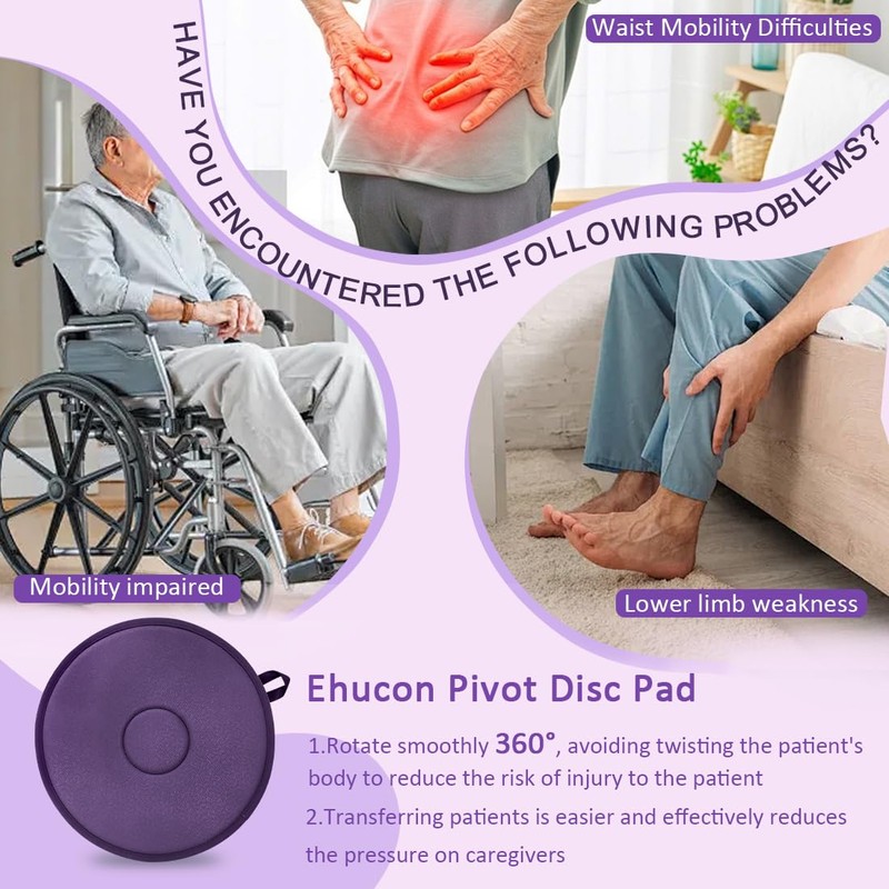 Pivot Disc and Patient Transfer Board-Turning Devices for Elderly and