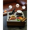 Hitseon Couch Cup Holder Tray, Handy Soft Silicone Acacia Wooden