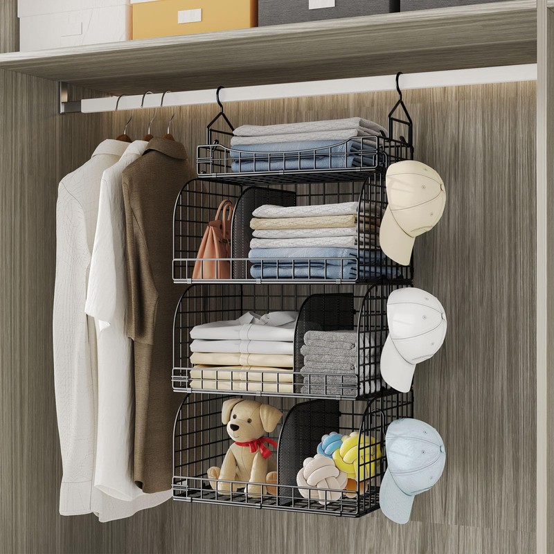 HapiRm Hanging Closet Organizer Storage - 4 Tier Hanging Closet